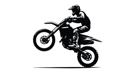 a motocross rider performing an impressive jump in silhouette