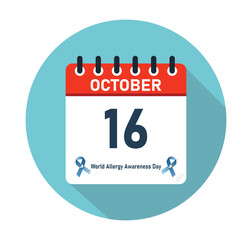 Fototapeta premium World Allergy Awareness Day October 16 Calendar Graphic Design. banner for social media post. Vector Illustration
