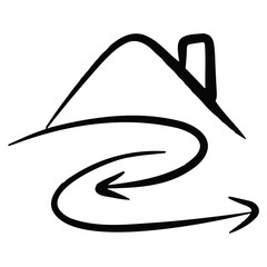 Hand drawn house illustration with air circulation