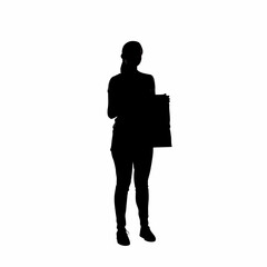 Silhouette of a woman holding an anti drug awareness poster