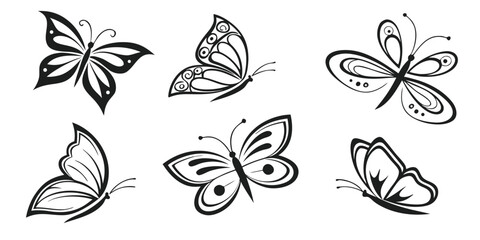 butterfly-modern-wings-pack-icons-set---6-minimali