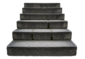 Stone Steps A Visual Representation of Progress and Ascent isolated on transparent background