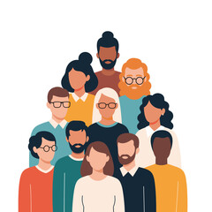 Diverse group of people standing together representing unity diversity inclusion and community togetherness