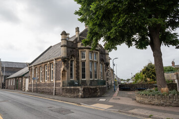 Former public library landmark building donated to the town of Abergavenny South Wales by Carnegie....