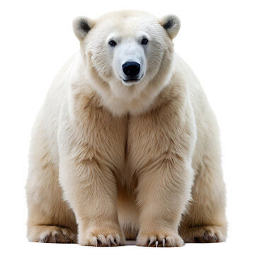 Front view of a polar bear isolated on transparent background the polar bear is a hypercarnivorous bear whose native range lies largely within the arctic