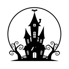 halloween castle vector illustration