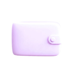 lavender purple wallet 3d model smooth minimalist design, app icon, game asset, isolated on transparent background