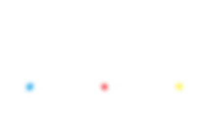 Three Blurry Colored Dots Blue Red and Yellow on White Background Minimalist Design