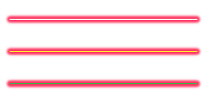 Three horizontal lines in red with white yellow and green inner lines on white background