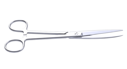 precise surgical scissors sterile steel, medical 3d model, isolated on transparent background