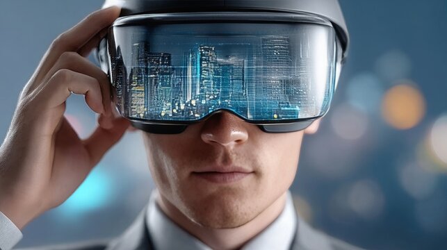 Innovative Executive Exploring the Metaverse, Integrating Technology into Urban Living Experience