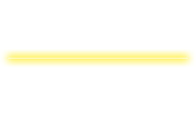 A single horizontal glowing yellow light beam with a soft neon effect on a plain white background.
