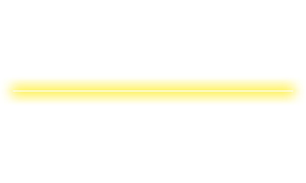 A single horizontal glowing yellow light beam with a soft neon effect on a plain white background.