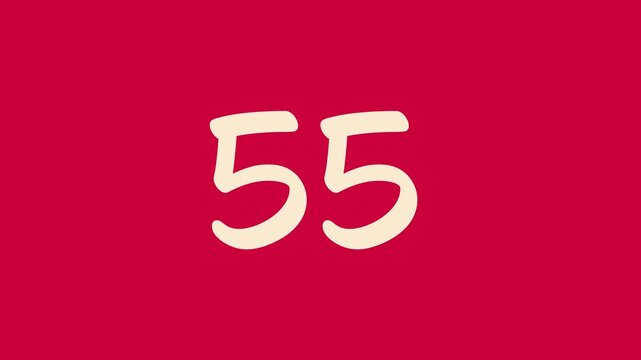 60 second countdown timer with beige number on red backgrounds uitable for presentations, websites, and educational resources   