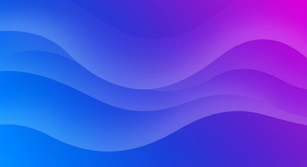 Colourful flowing layers of smooth blue and purple gradients creating a dynamic and modern abstract background