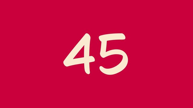 50 second countdown timer with beige number on red backgrounds uitable for presentations, websites, and educational resources   