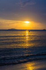 Fototapeta premium Amazing sunset view on South China sea at Sanya, Hainan, China