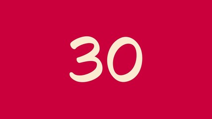 35 second countdown timer with beige number on red backgrounds uitable for presentations, websites, and educational resources   