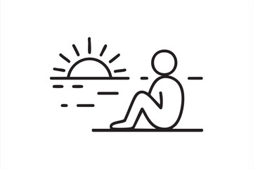 Abstract Vector Illustration of Relaxation by the Sea