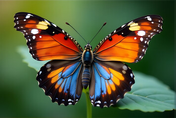 Fototapeta premium butterfly on yellow flower