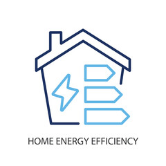 Home energy efficiency thin line vector icons.