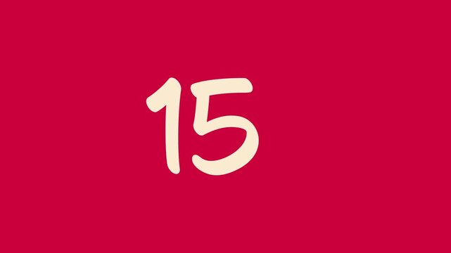 20 second countdown timer with beige number on red backgrounds uitable for presentations, websites, and educational resources   