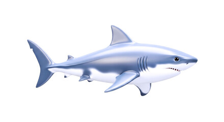 Obraz premium oceans apex predator a stunning 3d great white shark model for your projects, isolated on transparent background