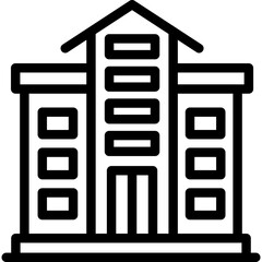 Apartment House Icon Vector Element