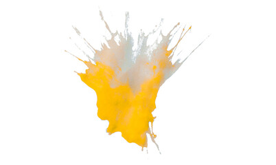 Yellow splash watercolor texture, stains, watercolor drips, watercolor spread on transparent...