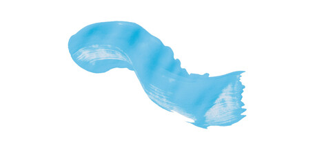 Light blue watercolor composition on transparent background. Hand drawn brush strokes and texture....