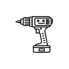 Electric drill displayed against a simple background highlighting its detailed features and functionality in a minimalist style