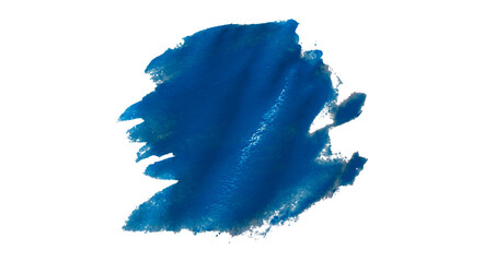 Blue watercolor composition on transparent background. Hand drawn brush strokes and texture....