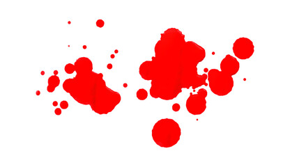 Red splash watercolor texture, stains, watercolor drips, watercolor spread on transparent...