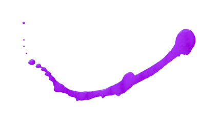 Purple splash watercolor texture, stains, watercolor drips, watercolor spread on transparent background.