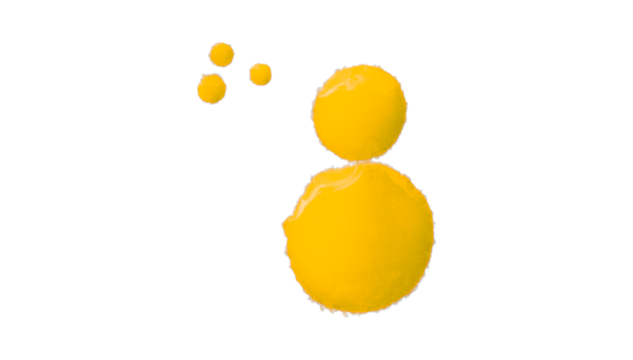 Yellow splash watercolor texture, stains, watercolor drips, watercolor spread on transparent background.