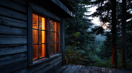 Cozy cabin off grid offers unique travel experience surrounded by serene nature and tall trees, inviting relaxation and adventure