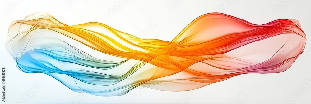 Poster vibrant colorful waves abstract art, flowing smoke background with dynamic gradient design elements