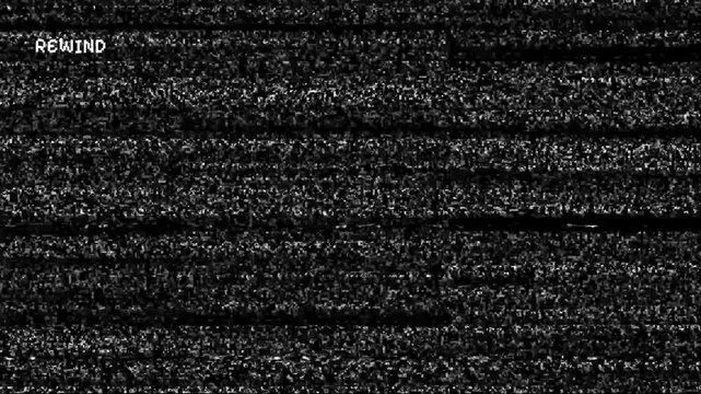 Rewind static noise and icon suggest nostalgia or timetravel concept. Suitable for websites, blogs, videos, and presentations about history.