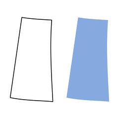 Saskatchewan map Canada province region vector illustration. Map with detailed outlines and blue silhouettes	