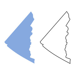Yukon map Canada province region vector illustration. Map with detailed outlines and blue silhouettes	