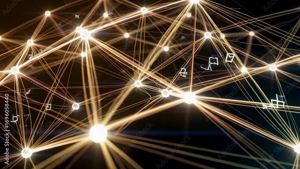 Poster abstract network connection structure digital technology background visualization art