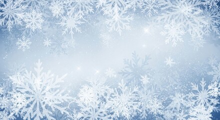 Beautiful snowflakes falling gently in a winter wonderland scene