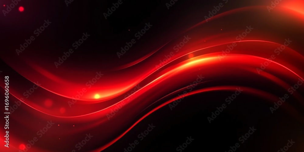 Poster dynamic dark wave design featuring glowing red abstract patterns on a black background for art use
