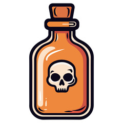 poison bottle, halloween, festival, vector, transparent background, bottle, isolated, container, object, chemical, traditional, ornament, decoration, ancient, icon, culture, pottery