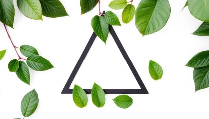 Minimalist Hanging Plant Wall Art with Green Leaves