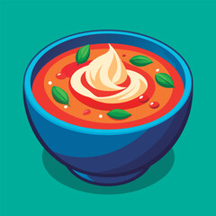 Creamy tomato soup in a bowl.
