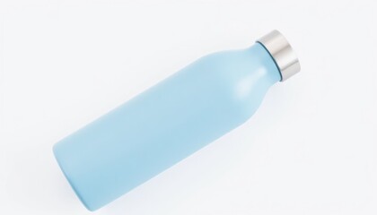 Minimalist Light Blue Stainless Steel Water Bottle Design