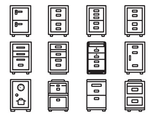 Filing cabinet ultra minimalist 2D office furniture