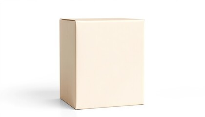 Minimalist Plain Beige Cardboard Box for Packaging