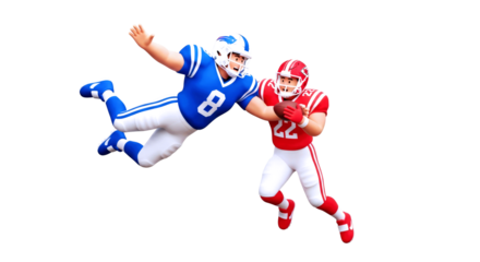gridiron glory epic 3d model of a thrilling football catch, isolated on transparent background